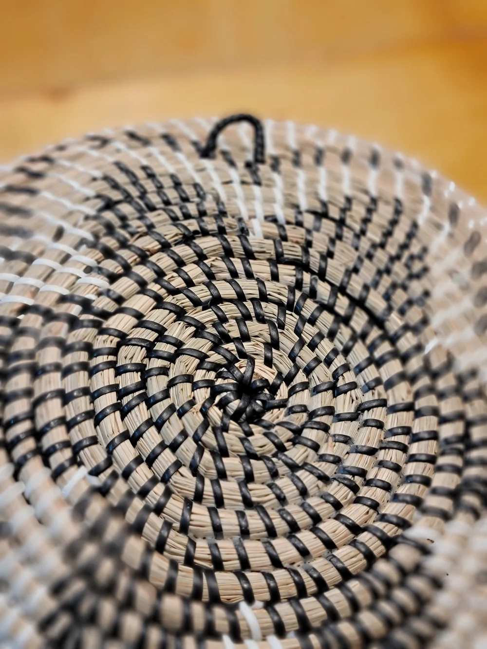 Woven Round Rattan Wall Hanging Set - Black, White, Natural